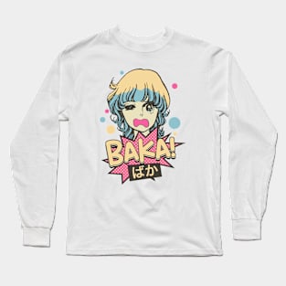 Baka! Japanese Aesthetic Otaku Girl Vintage Long Sleeve T-Shirt